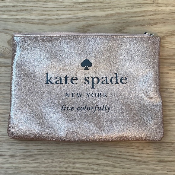 Kate Spade New York Pink Sparkly Pouch/ Make Up Bag - Picture 1 of 5